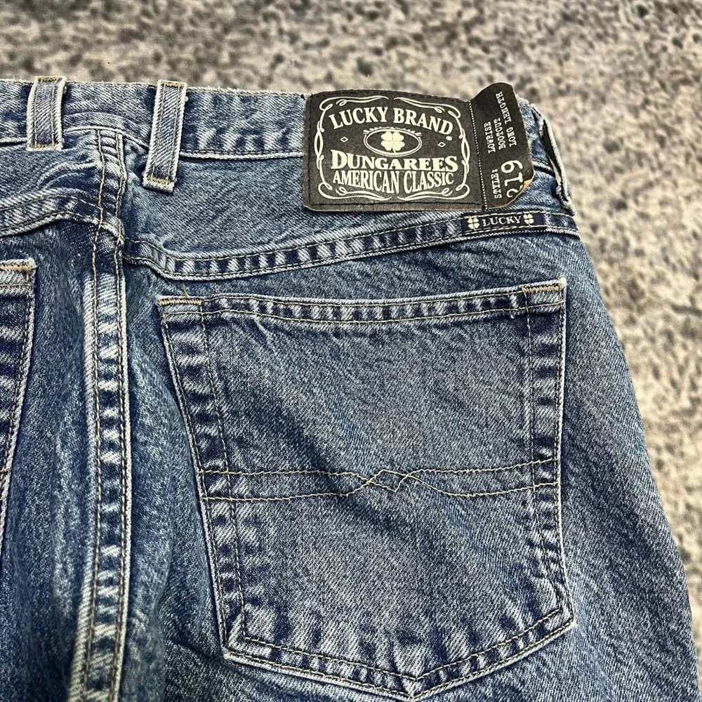 Vintage Lucky Brand Jeans 219 Low Rise Bootcut Mens 33x28 Blue Denim USA 90s Y2K